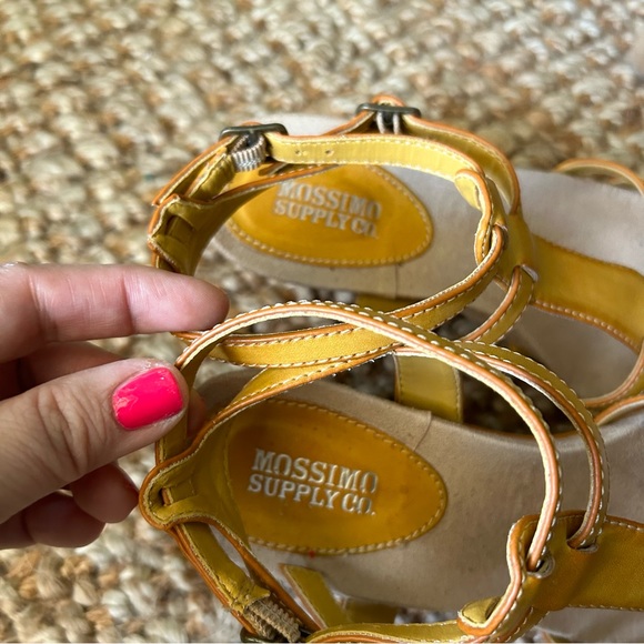 Mossimo Supply Co yellow 3” strappy wedge heel sandals Size 8. EUC - Picture 10 of 13